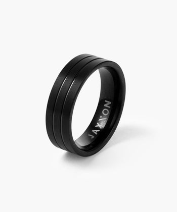 Double Channel Tungsten Band - Black