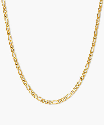 Solid Gold Flat Figaro Chain - 3mm