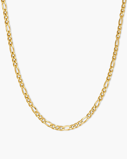 Solid Gold Flat Figaro Chain - 3mm - Image 1/2