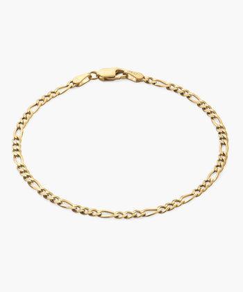 Picture of Solid Gold Flat Figaro Bracelet - 3mm