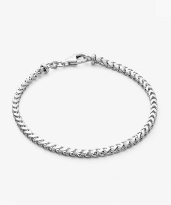 White Gold Franco Bracelet - 3mm