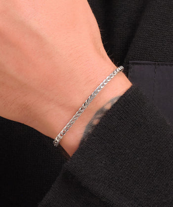 White Gold Franco Bracelet - 3mm