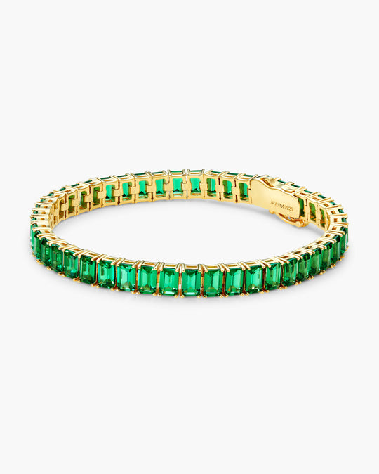 Green Emerald Cut Tennis Bracelet - Image 1/7