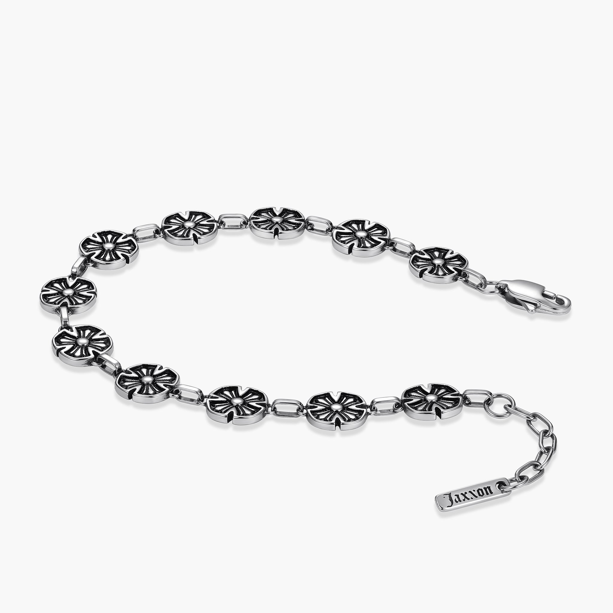 JAXXON Heritage Charm Silver Bracelet | 7.5/8.5