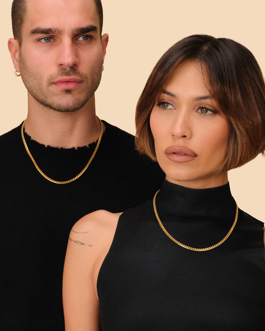 His and Hers Cuban 5mm Chain Set - Gold - Image 2/2