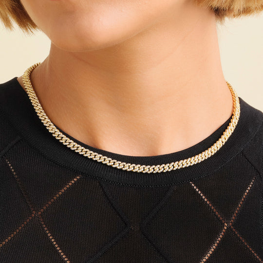 Women's Iced Out Cuban Link Chain  Gold - Image 3/7