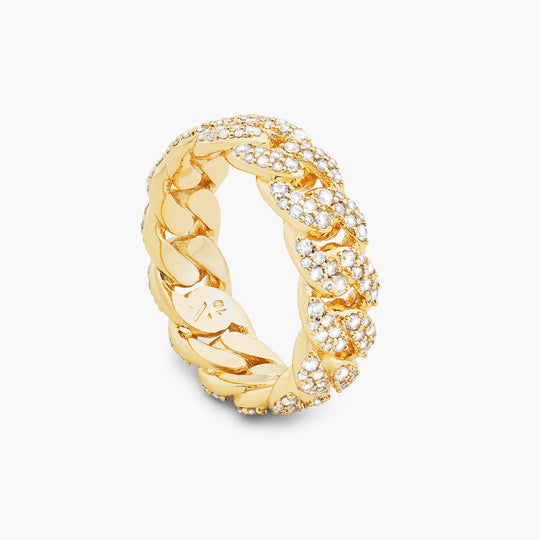 Iced Out Cuban Link Ring  Gold - Image 4/7