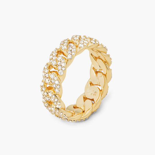 Iced Out Cuban Link Ring  Gold - Image 5/7