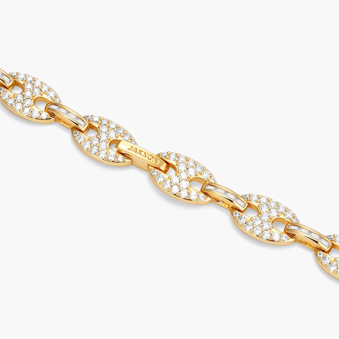 Iced Out Mariner Bracelet - Men's Gold Bracelet - JAXXON