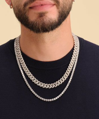 Iced Chain Stack - Silver
