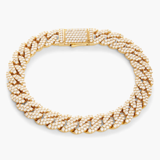 Iced Out Cuban Link Bracelet - 10mm - Image 1/2