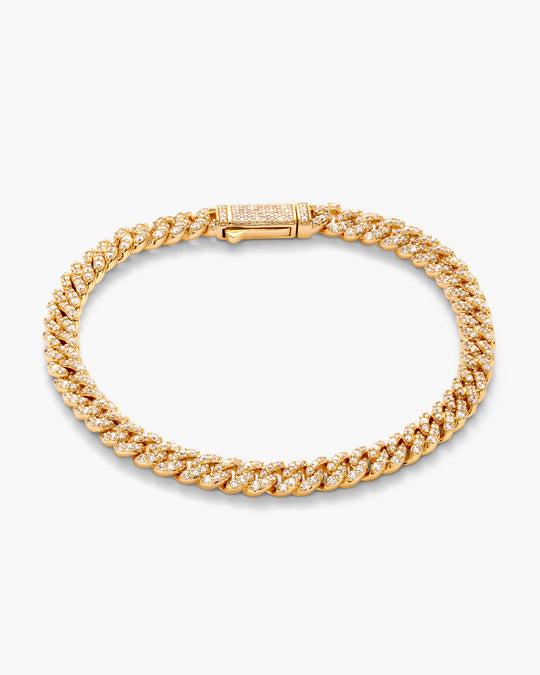 Iced Out Cuban Link Bracelet - 5mm - Image 1/2