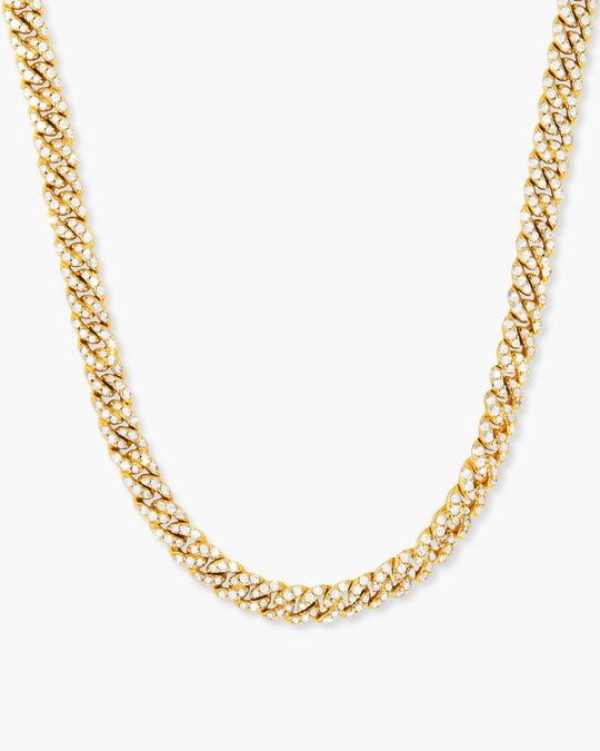 Women's Iced Out Cuban Link Chain - Gold - Image 1/2