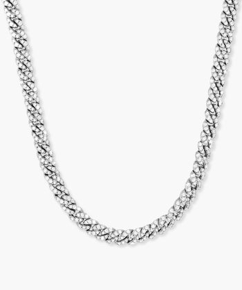 Picture of Women's Iced Out Cuban Link Chain - Silver