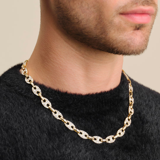 Buy Solid 14K Yellow Gold Mariner Link 4.5mm Chain Necklace, Thick Gold  Chain, Flat Mariner Chain, Gold Chain, Everyday Necklace, Layering Chain  Online in India - Etsy