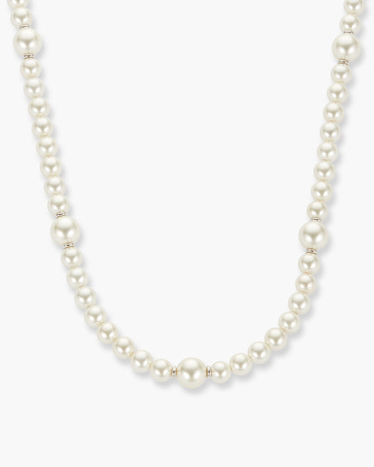 Women's Offset Pearl Necklace - Image 1/2