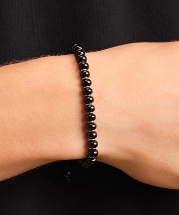 Picture of Onyx Beaded Bracelet - Gold