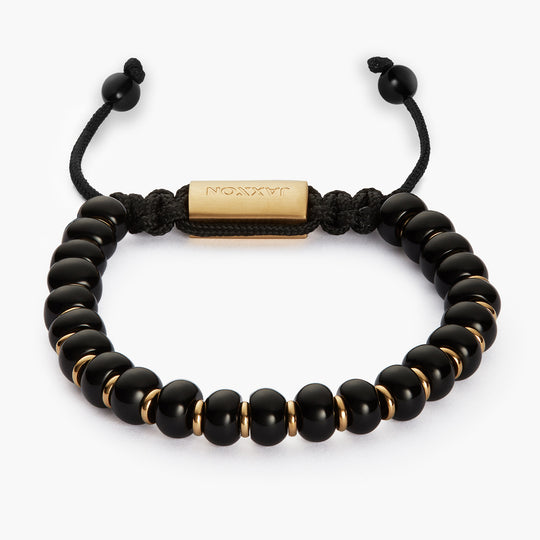 Onyx Beaded Bracelet - Gold - Image 1/2