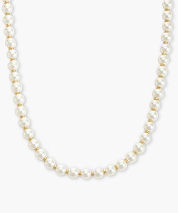 Pearl Rondelle Necklace - 6mm