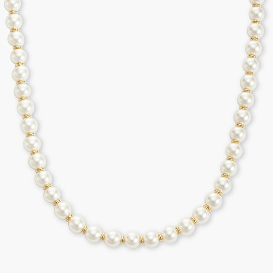 Pearl Rondelle Necklace - 6mm - Image 1/2