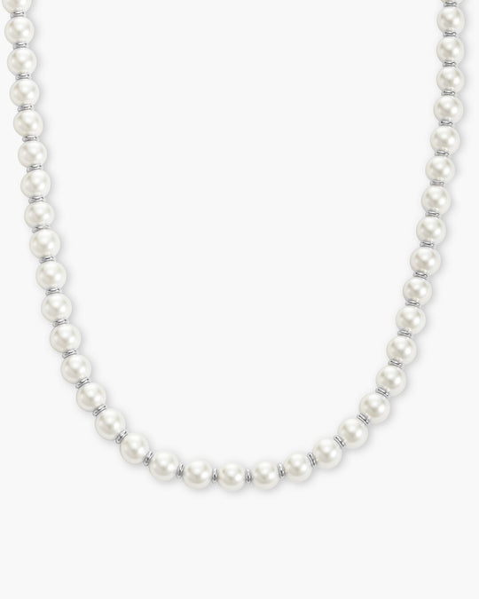 Pearl Rondelle Necklace - 6mm - Image 1/2