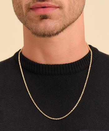 Solid Gold Rope Chain - 2mm