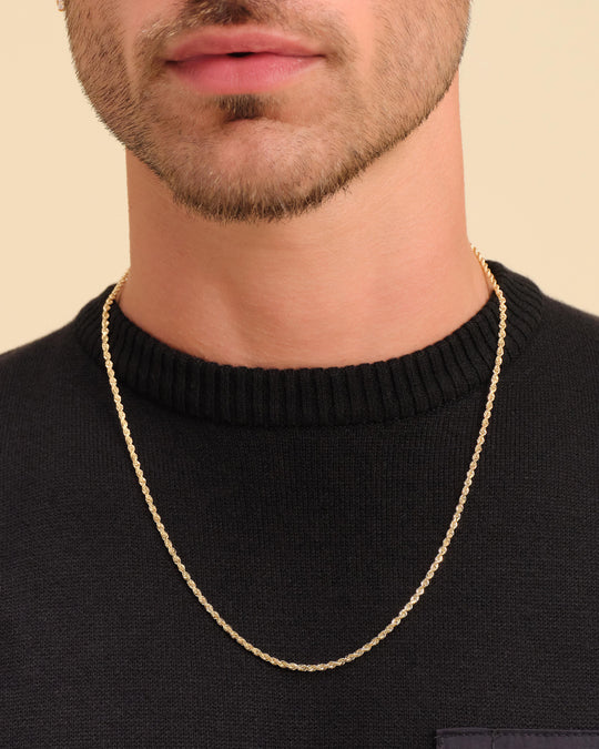 Solid Gold Rope Chain - 2mm - Image 2/2