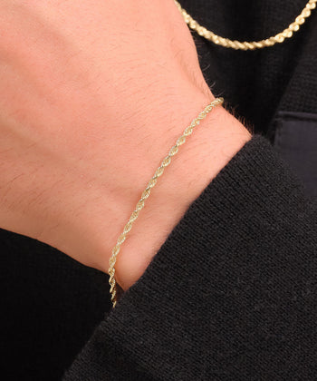 Solid Gold Rope Bracelet - 2mm