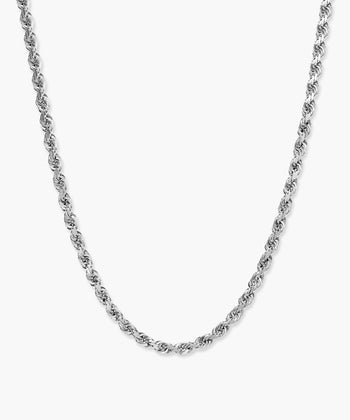 White Gold Rope Chain - 2mm