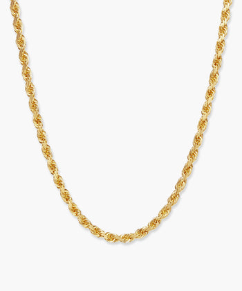 Solid Gold Rope Chain - 3mm