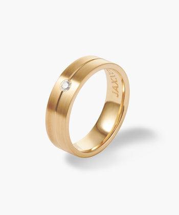 Single Stud Tungsten Band - Gold