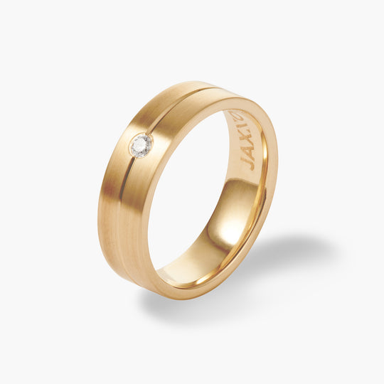 Single Stud Tungsten Band - Gold - Image 1/2