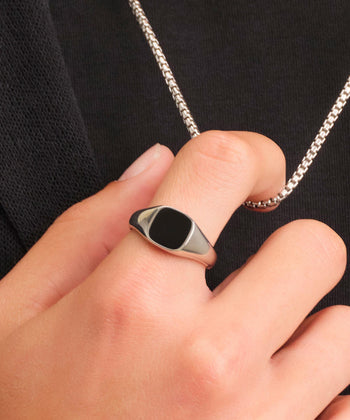 Square Signet Ring - Silver