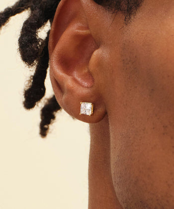 Square Stud Earrings - Gold