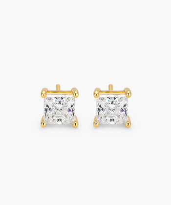 Square Stud Earrings - Gold