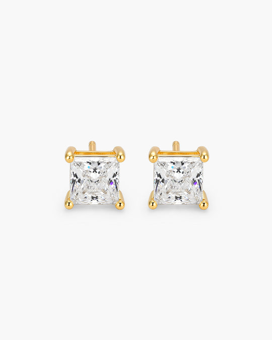 Square Stud Earrings - Gold - Image 1/2
