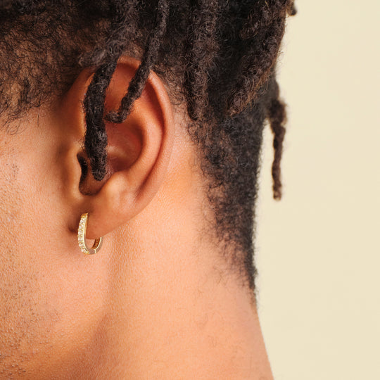 Studded Huggie Earrings  Gold - Image 3/7