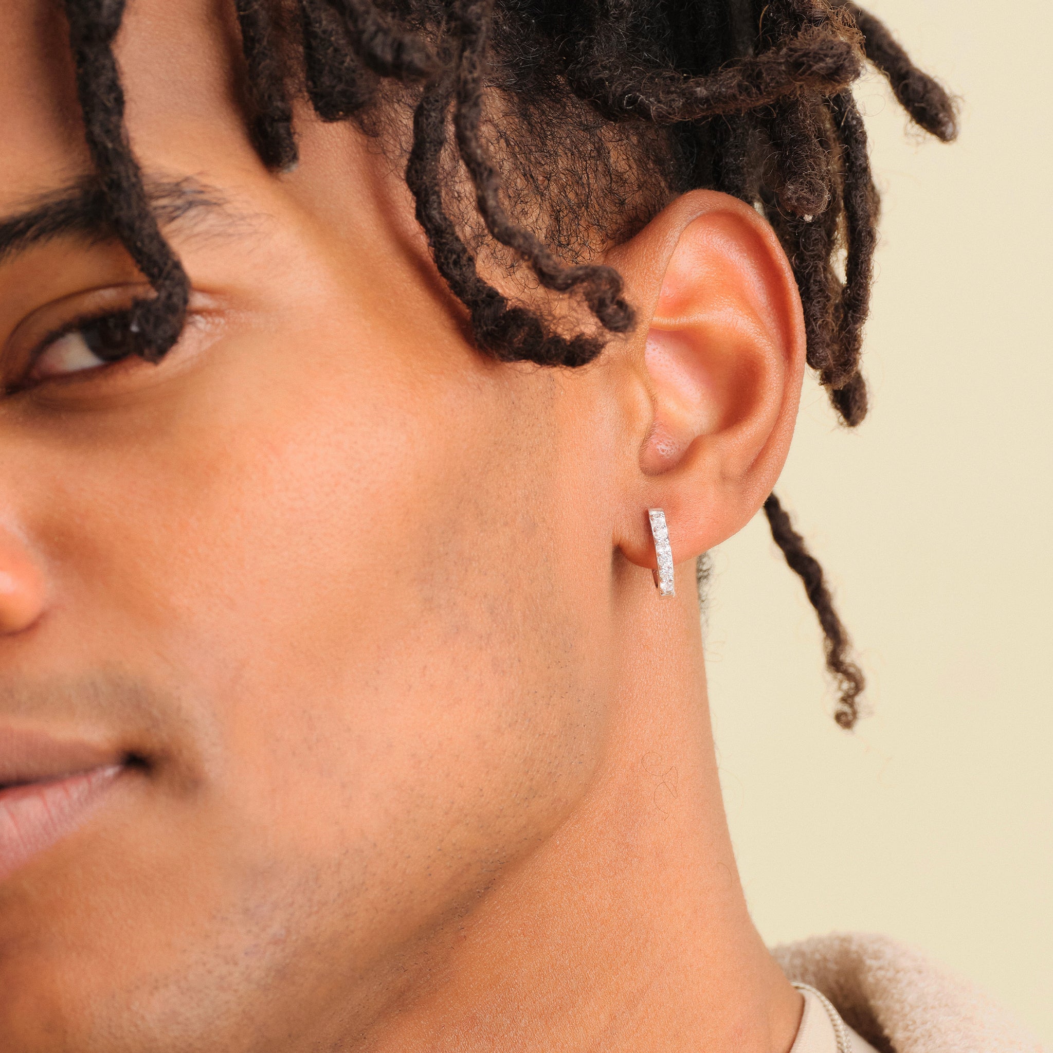 JAXXON Studded Frame Hoop Earrings