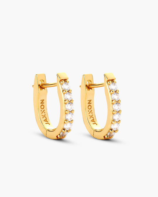 Studded Huggie Earrings  Gold - Image 1/7