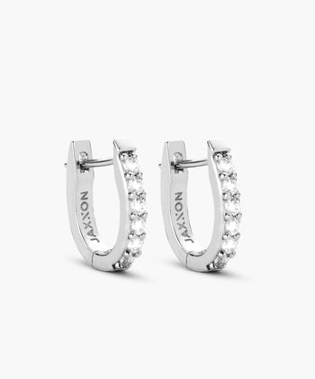 Studded Huggie Earrings - Silver