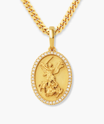 Studded St. Michael Pendant