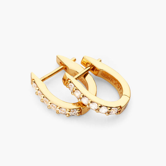 Studded Huggie Earrings  Gold - Image 5/7
