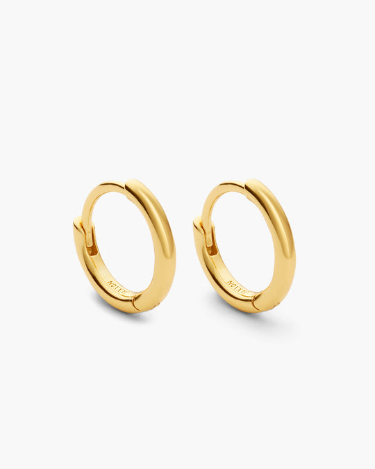 Thin Hoop Earrings - Gold - Image 1/2
