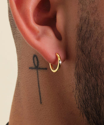 Picture of Thin Hoop Earrings - Gold