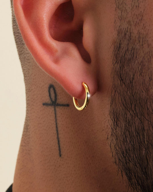 Thin Hoop Earrings - Gold - Image 2/2