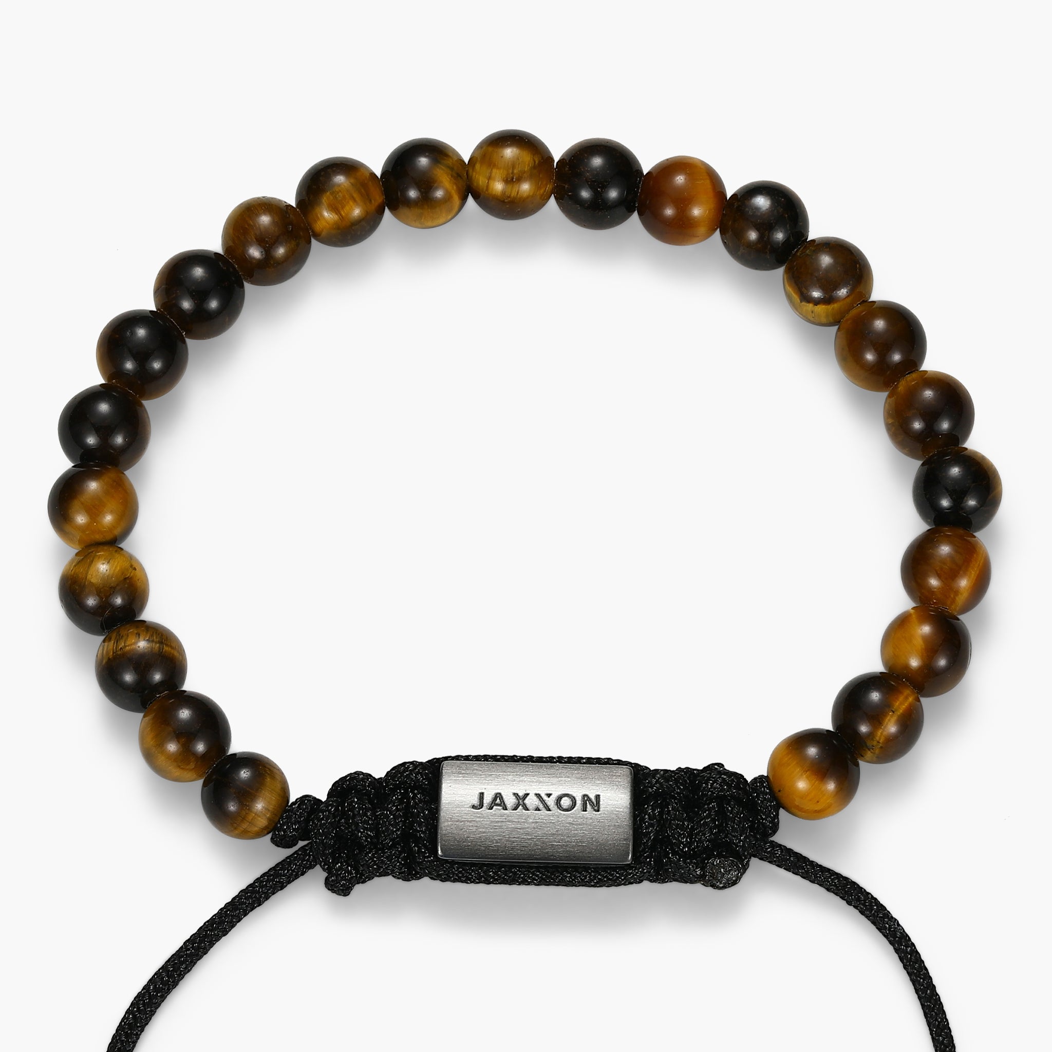 JAXXON Tiger's Eye Beaded Black Bracelet | Size Perfect Fit Adjustable