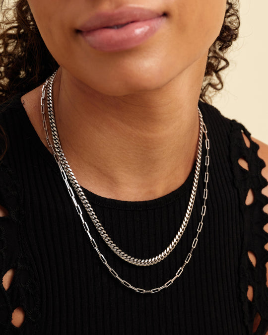 Women's Cuban Link + Paperclip Chain Stack - Image 2/7