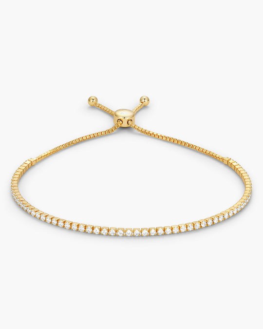 Women's Adjustable Tennis Bracelet - Gold - Image 1/2