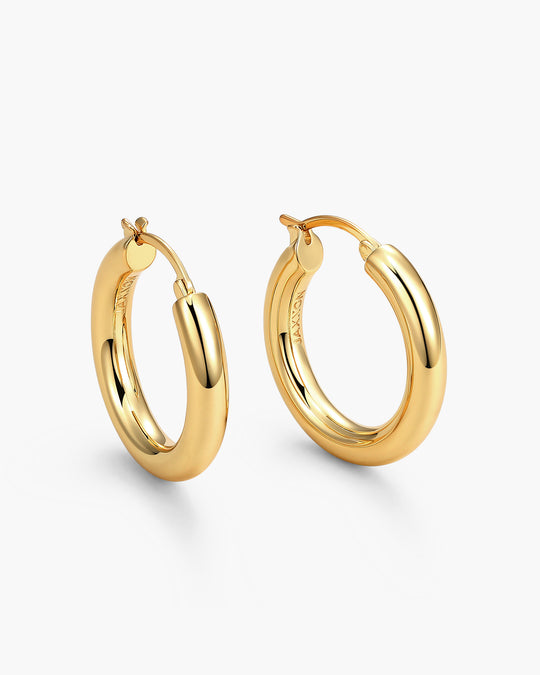 Women's Bold Medium Hoop Earrings - Gold - Image 1/2