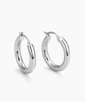 Picture of Women's Bold Medium Hoop Earrings - Silver